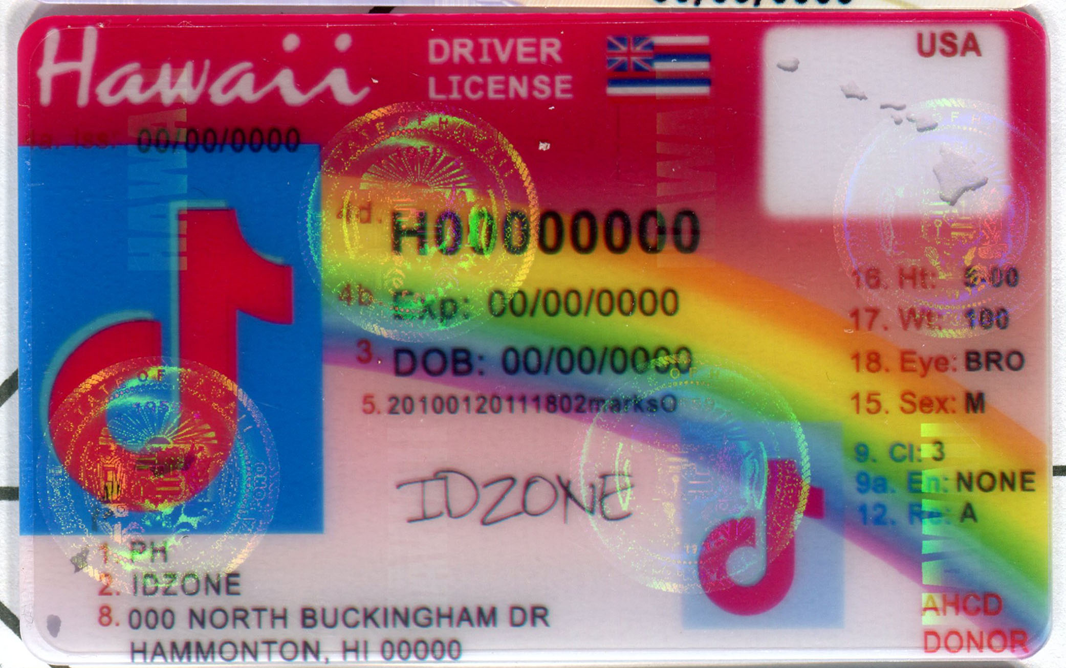 HAWAII-Old Scannable fake id