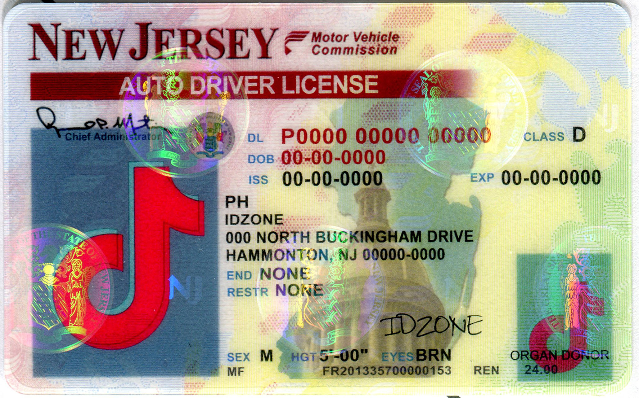 NEW JERSEY Scannable fake id