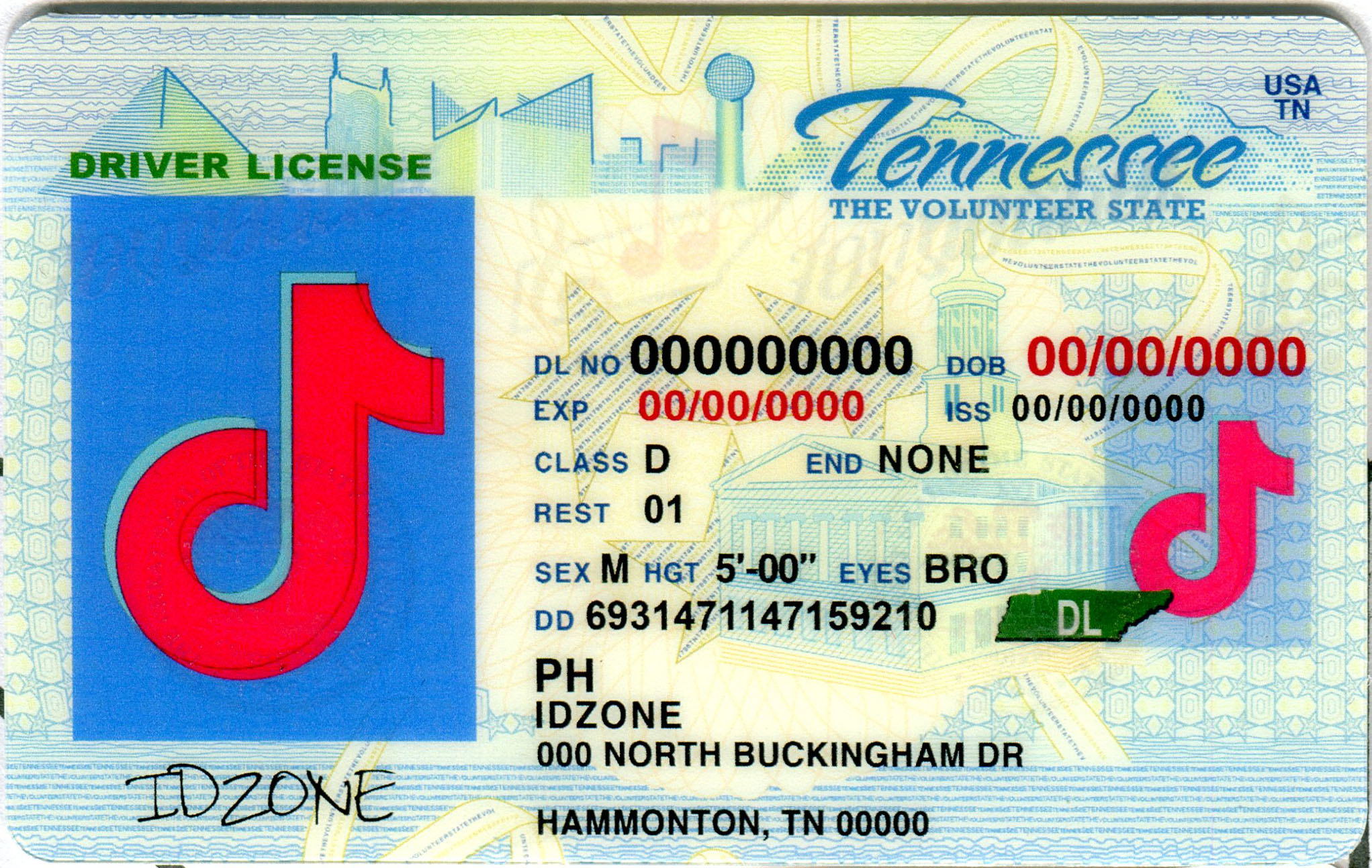 TENNESSEE Scannable fake id