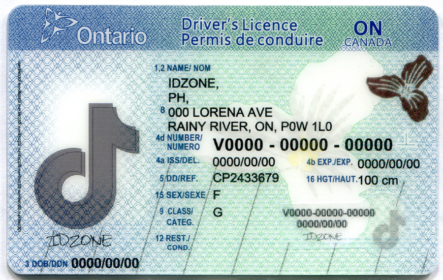 Canada Ontario(CAN ON) Scannable fake id