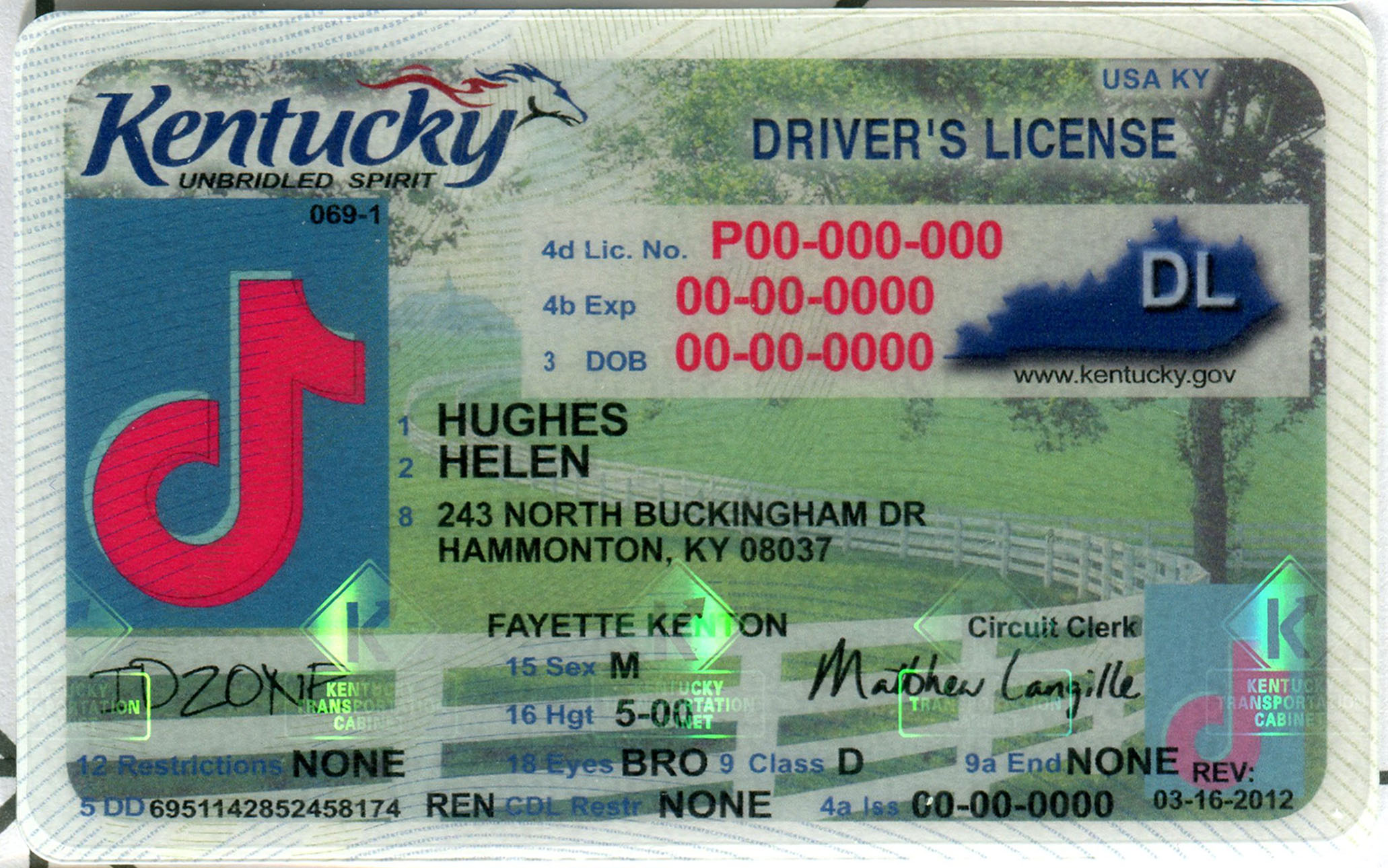 KENTUCKY-Old fake id