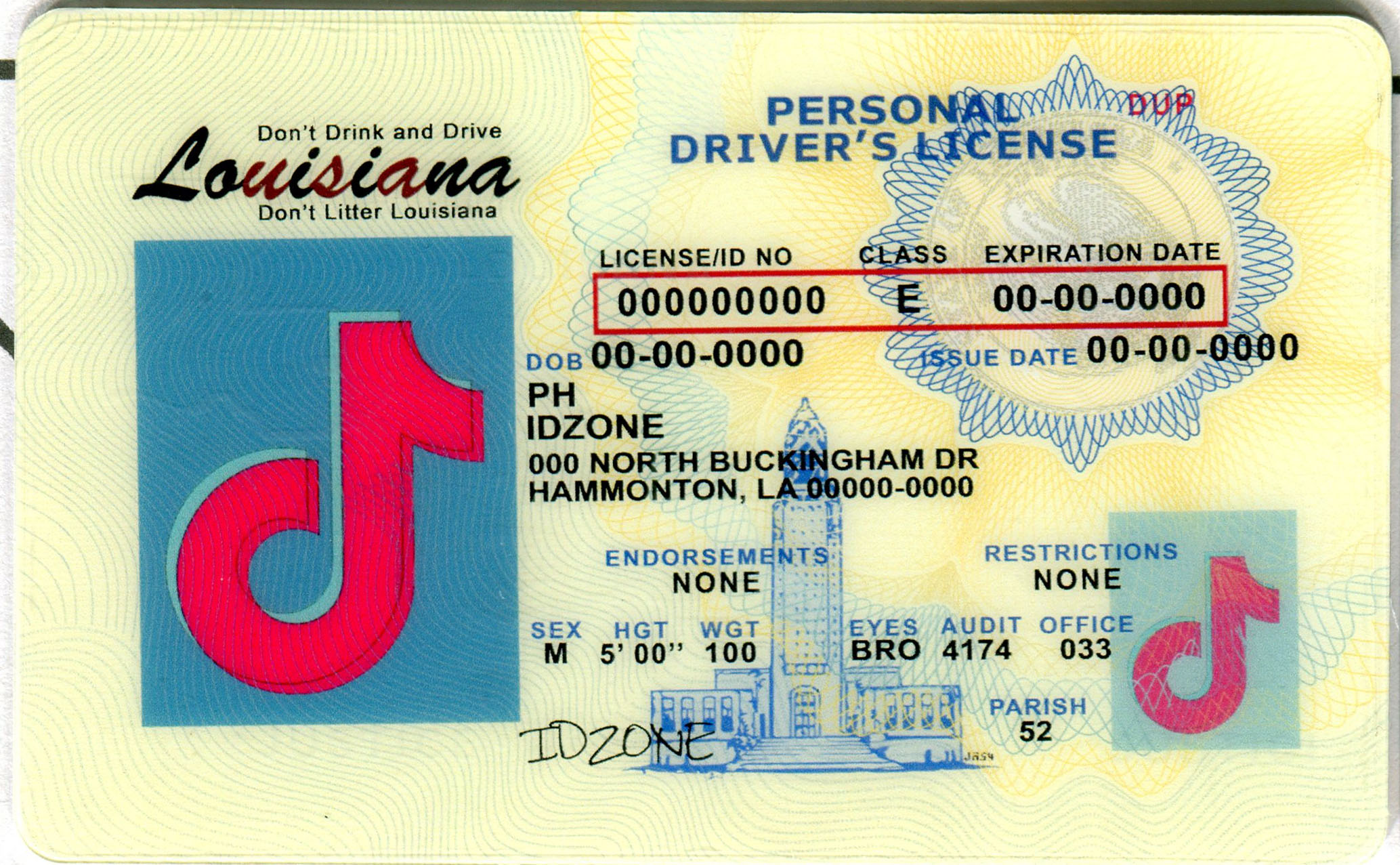 LOUISIANA Scannable fake id