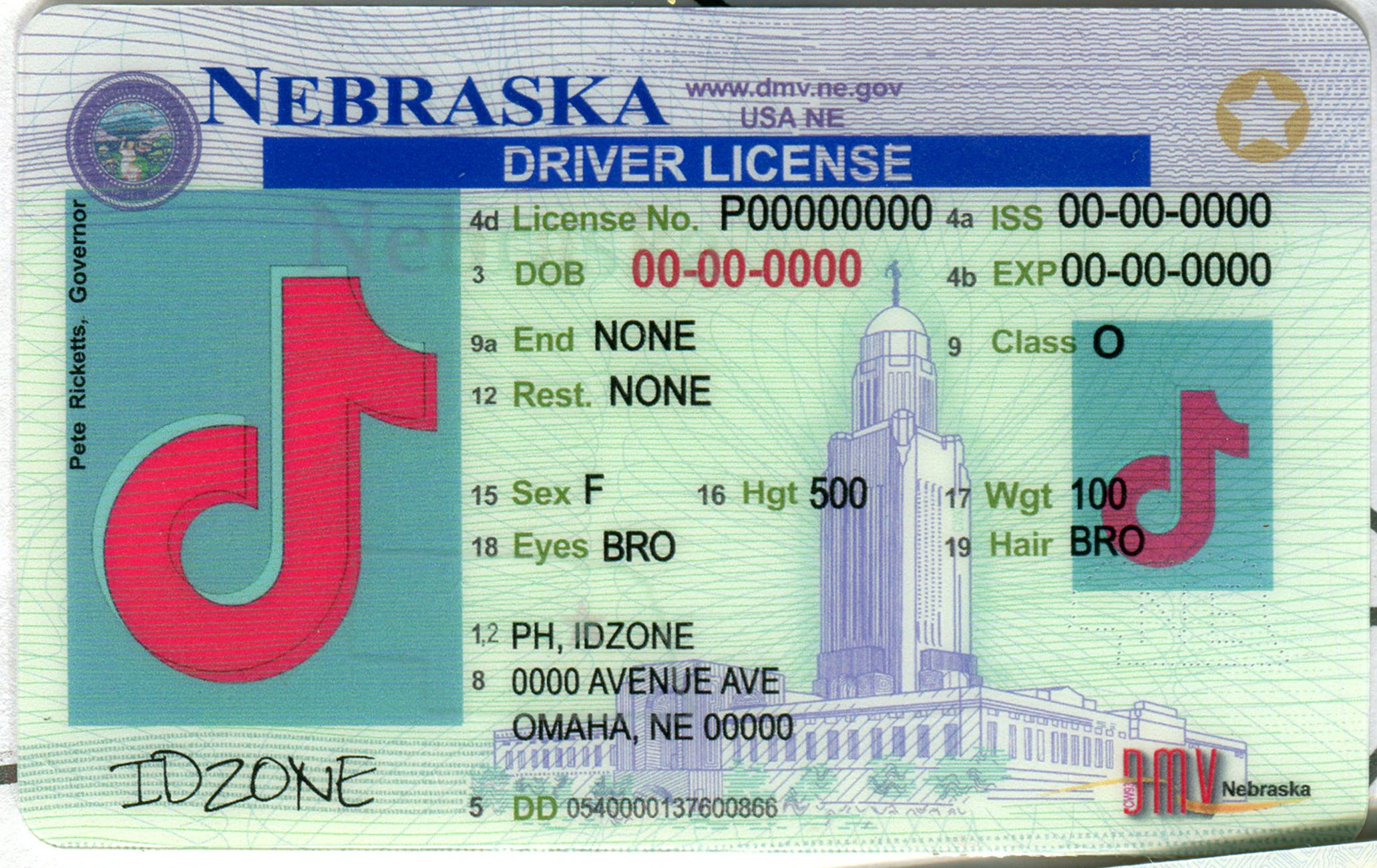 NEBRASKA Scannable fake id