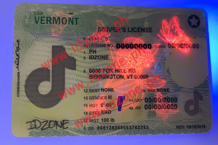 FAKE ID VERMONT Scannable fake id