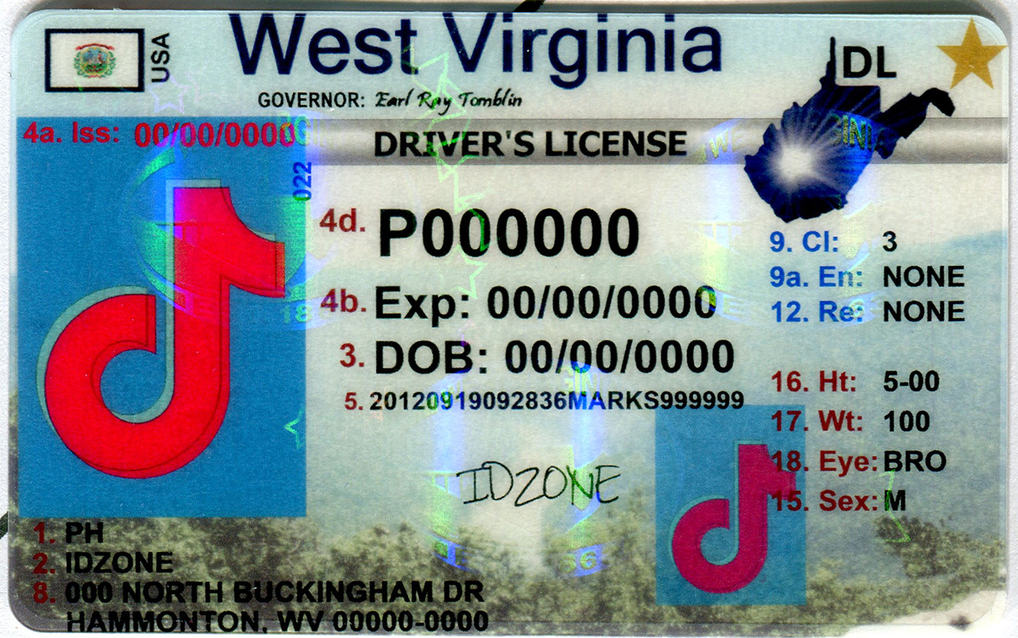 WEST VIRGINIA Scannable fake id