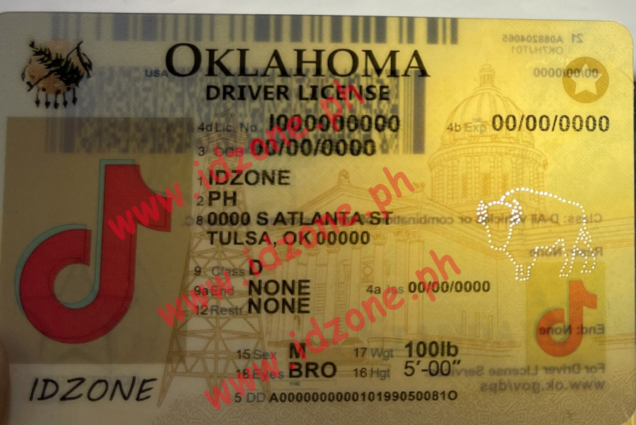 New-Oklahama Scannable fake id