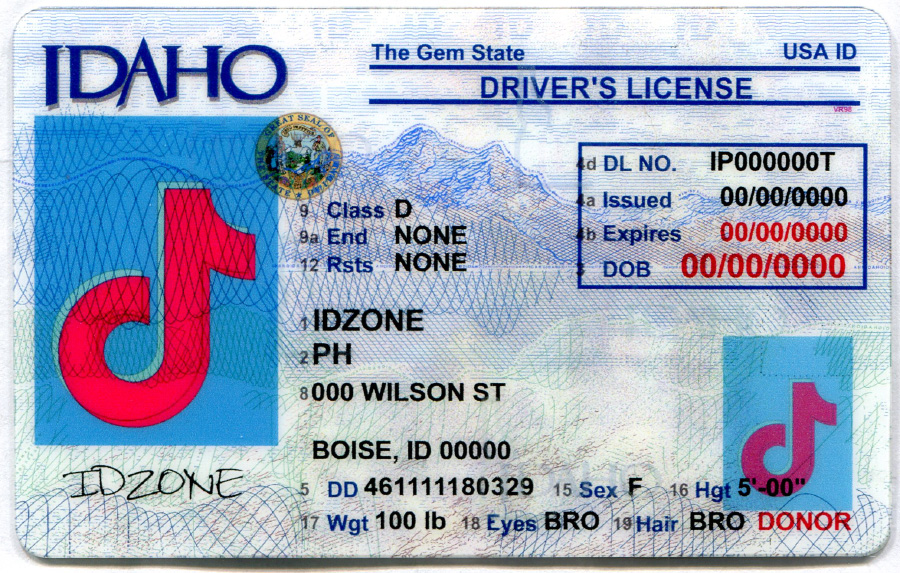 IDAHO-Old Scannable fake id